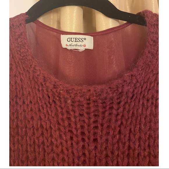 Guess dark pink top with sheer back - Picture 4 of 5